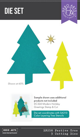Hero Arts - Very Merry Die Set Festive Tree