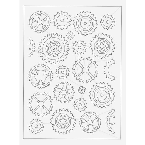 IndigoBlu - Steampunk Cogs 8x5 Inch Stencil 
