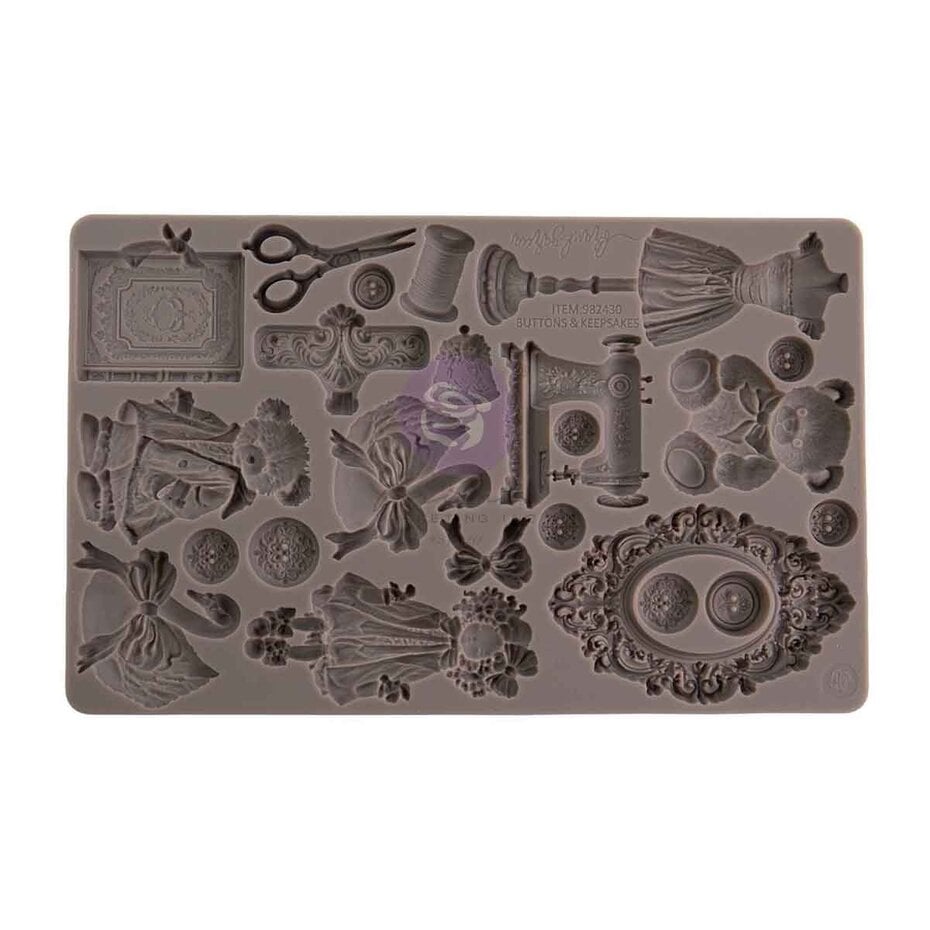 Prima Marketing - Buttons & Keepsakes 5x8 Inch Decor Moulds by Frank Garcia