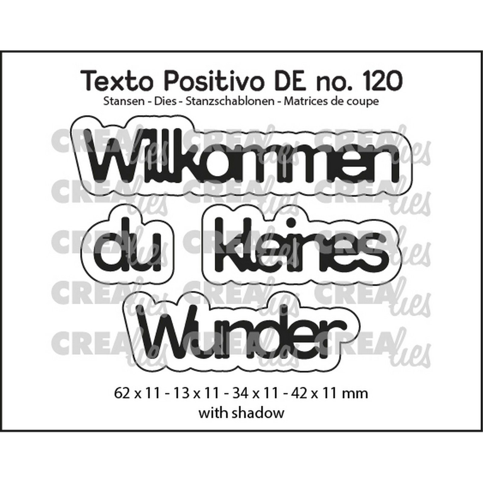 Crealies • Texto Positivo Cutting Die Willkommen Du Kleines Wunder