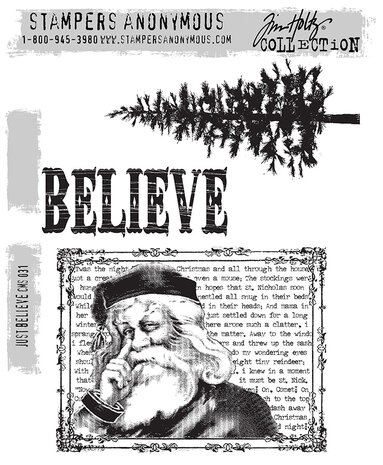 Stampers Anonymous - Just Believe Tim Holtz Cling Stamps