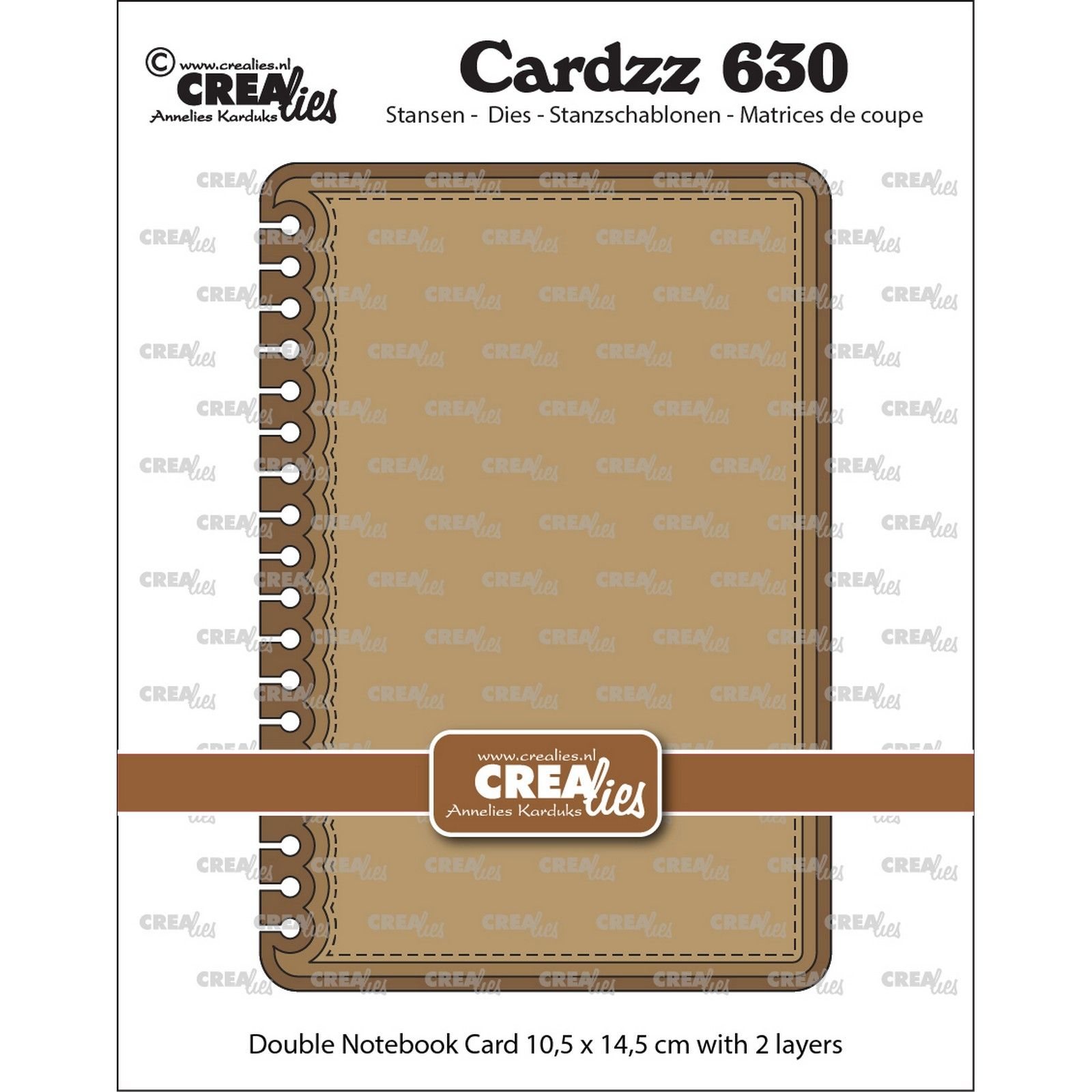 Crealies • Cardzz Cutting Die Double Card Notebook 10,5X14,5Cm With Rounded Corners