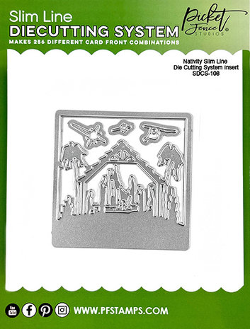 Picket Fence Studios  - Nativity Slim Line 4x4 Inch Die Cutting System Insert