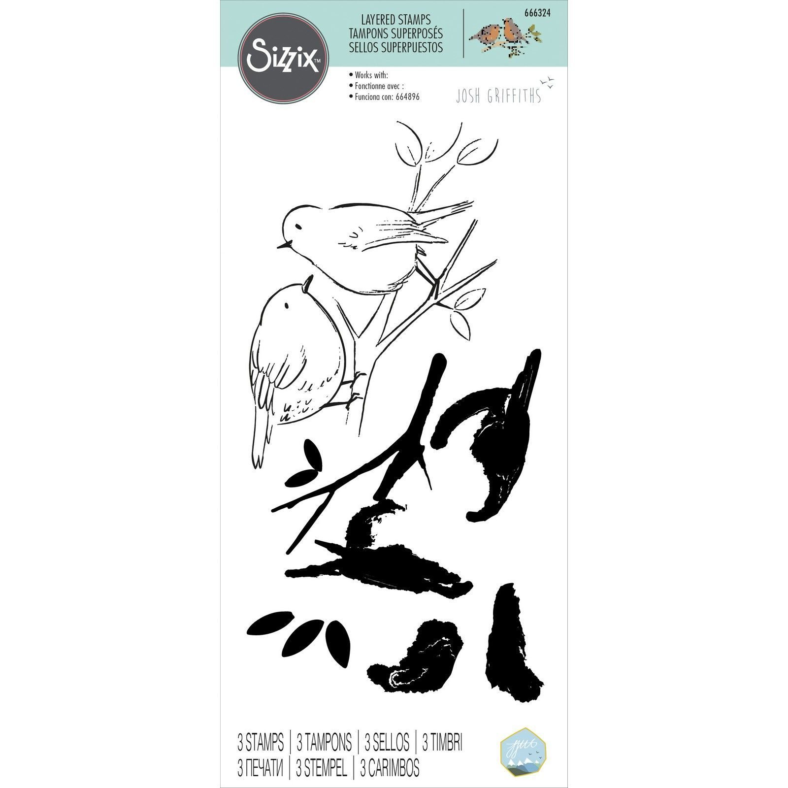 Sizzix • Layered Clear Stamps Garden Birds