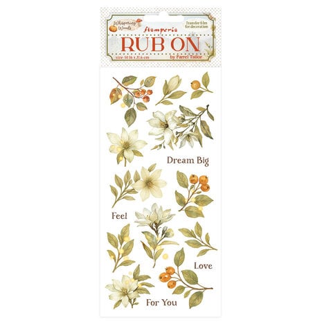 Stamperia - Whispering Woods Rub-On 4x8,5 Inch Magnolia