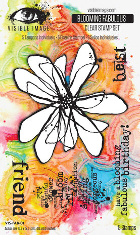 Visible Image - Blooming Fabulous 4x6 Inch Stamp Set 