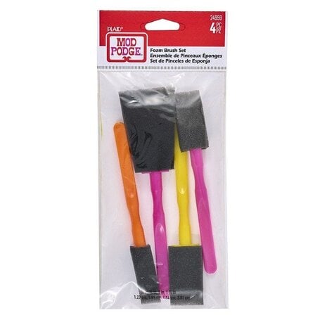 Mod Podge - Foam Brush Set 1/2, 3/4, 1, 1 1/2 Inch (4pcs)