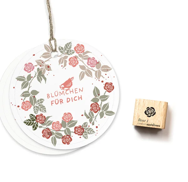 cats on appletrees - Ministempel Rose 1