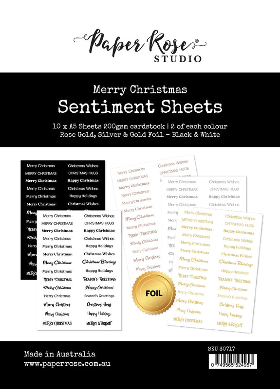Paper Rose - Merry Christmas Sentiment Sheets