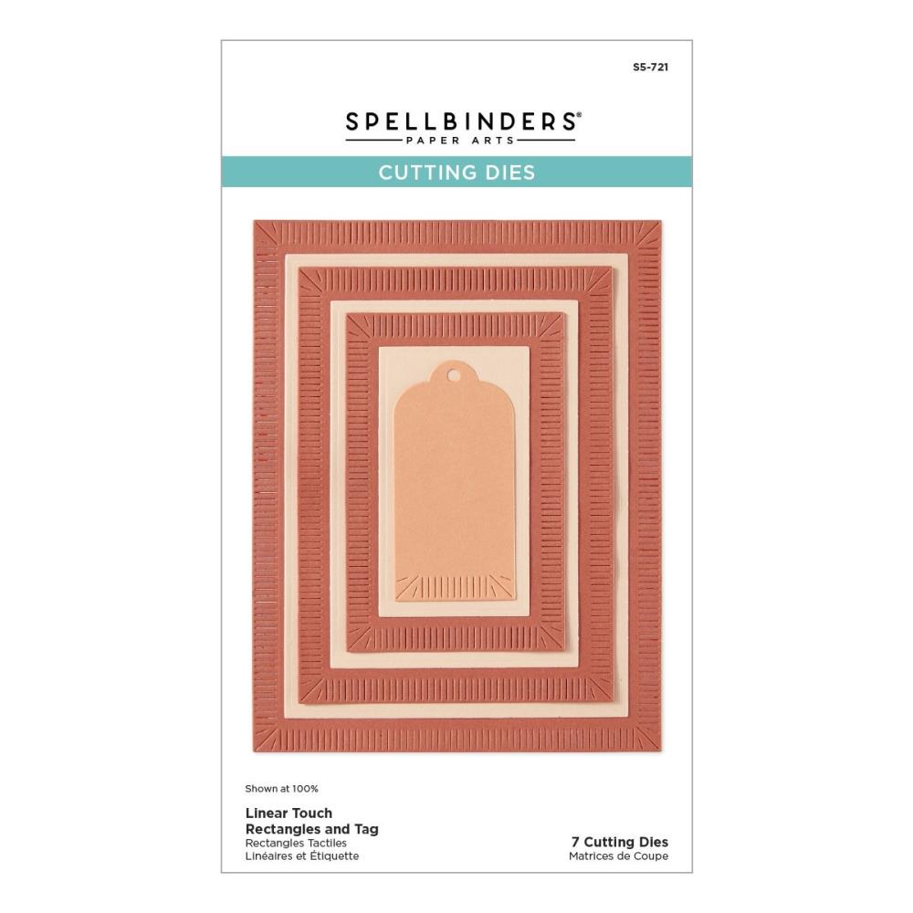 Spellbinders - Linear Touch Rectangles and Tag Etched Dies - Happier Hour
