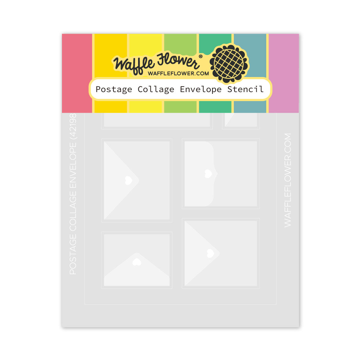 Waffle Flower -Postage Collage Envelope Stencil