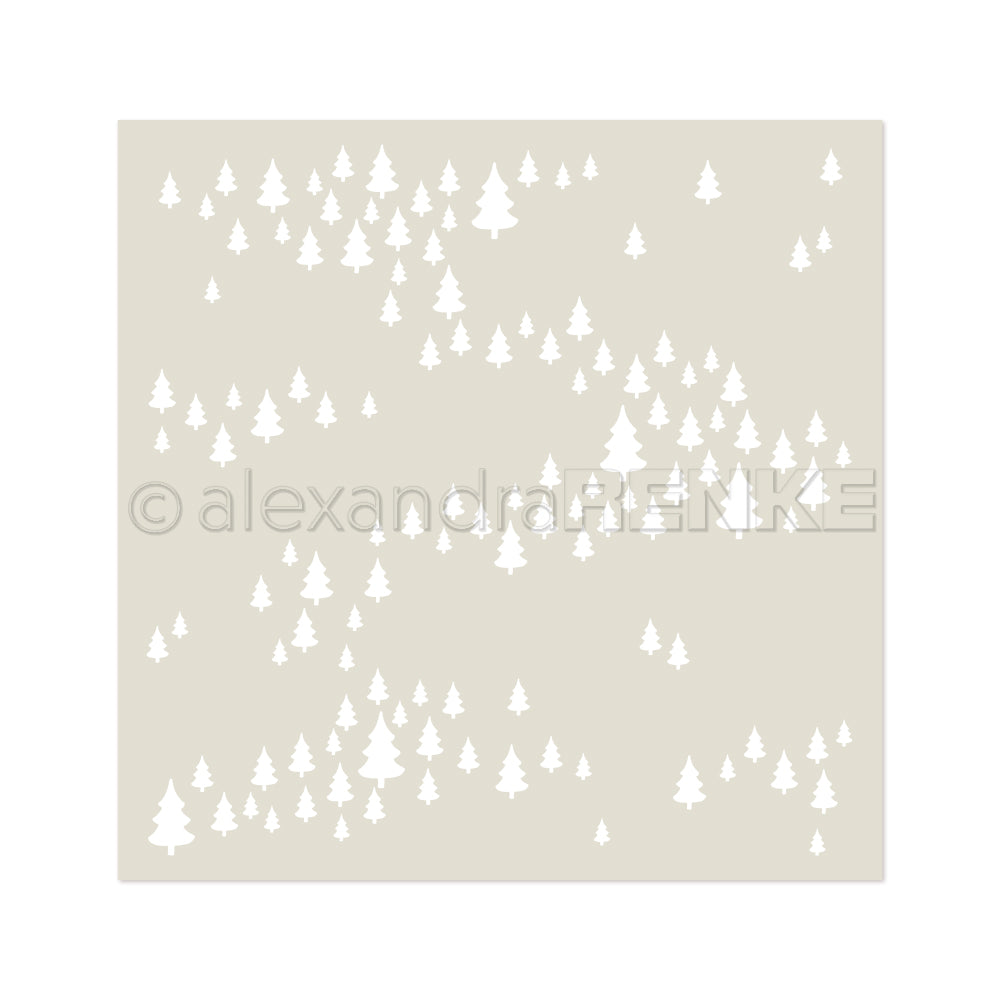 Alexandra Renke - Stencil 'Freudige Tannenlandschaft'