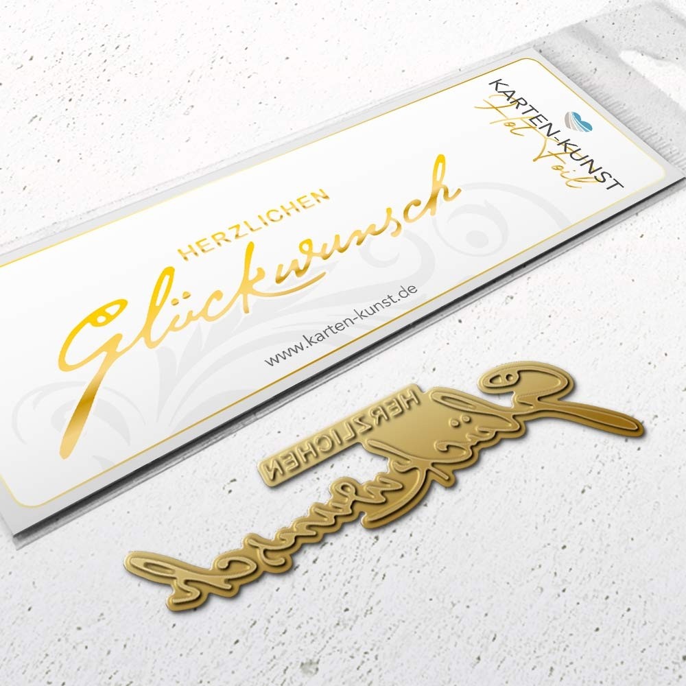 Karten-Kunst Hot Foil Plate kk-HF037 - Kombi Herzlichen Glückwunsch