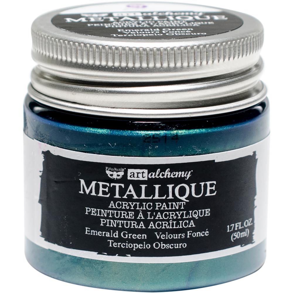 Finnabair Art Alchemy Acrylic Paint - Metallique Emerald Green