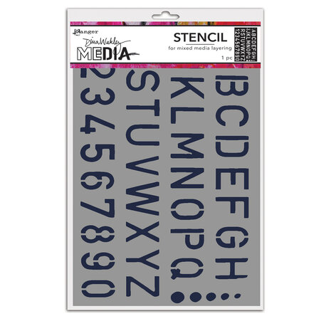 Ranger - Dina Wakley MEdia Cling Stencils School Style Alpha