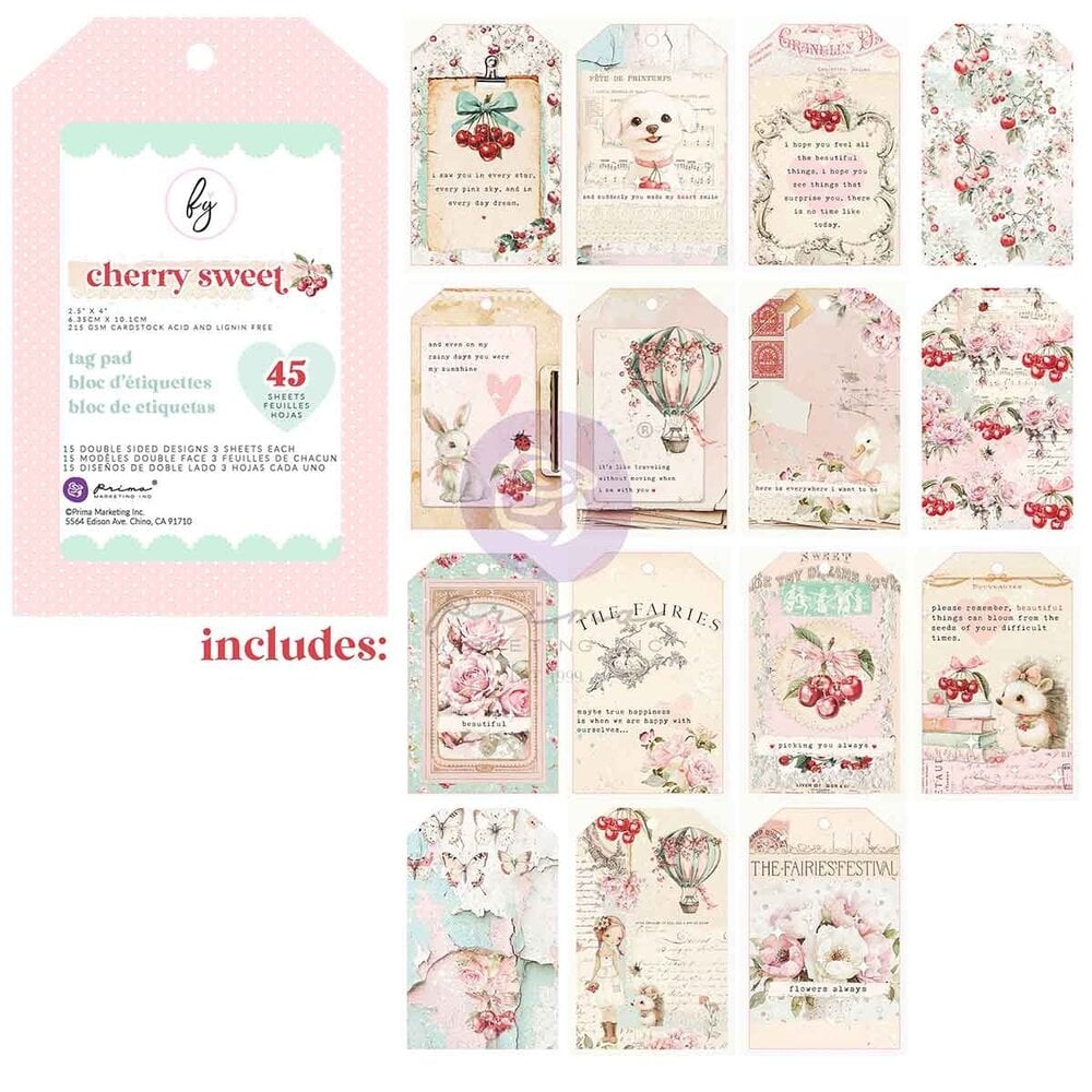 Prima Marketing - Cherry Sweet Tag Pad (45pcs)