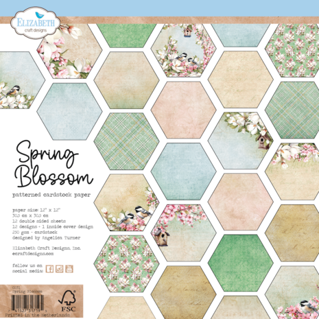 Elizabeth Craft  - Spring Blossom 12x12 Inch Patterned Cardstock Paper Spring Blossom