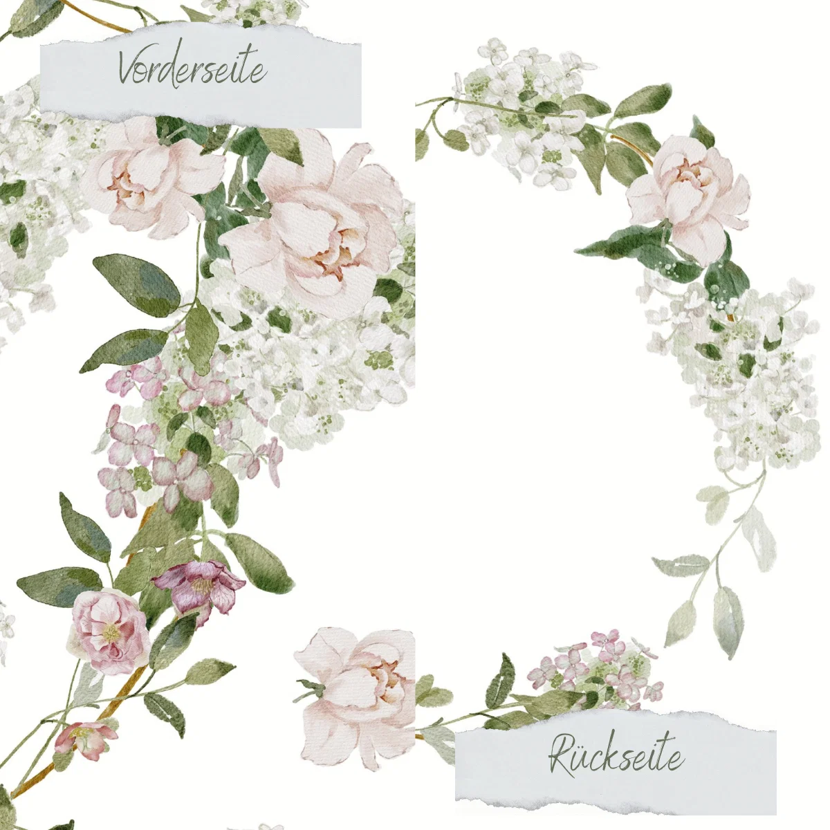 Creative Depot - Designpapier - Gartenblüten-Kranz - Doppelseitig bedruckt
