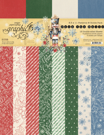 Graphic 45 - Deck the Halls 8.5x11 Inch Patterns & Solids Pack 