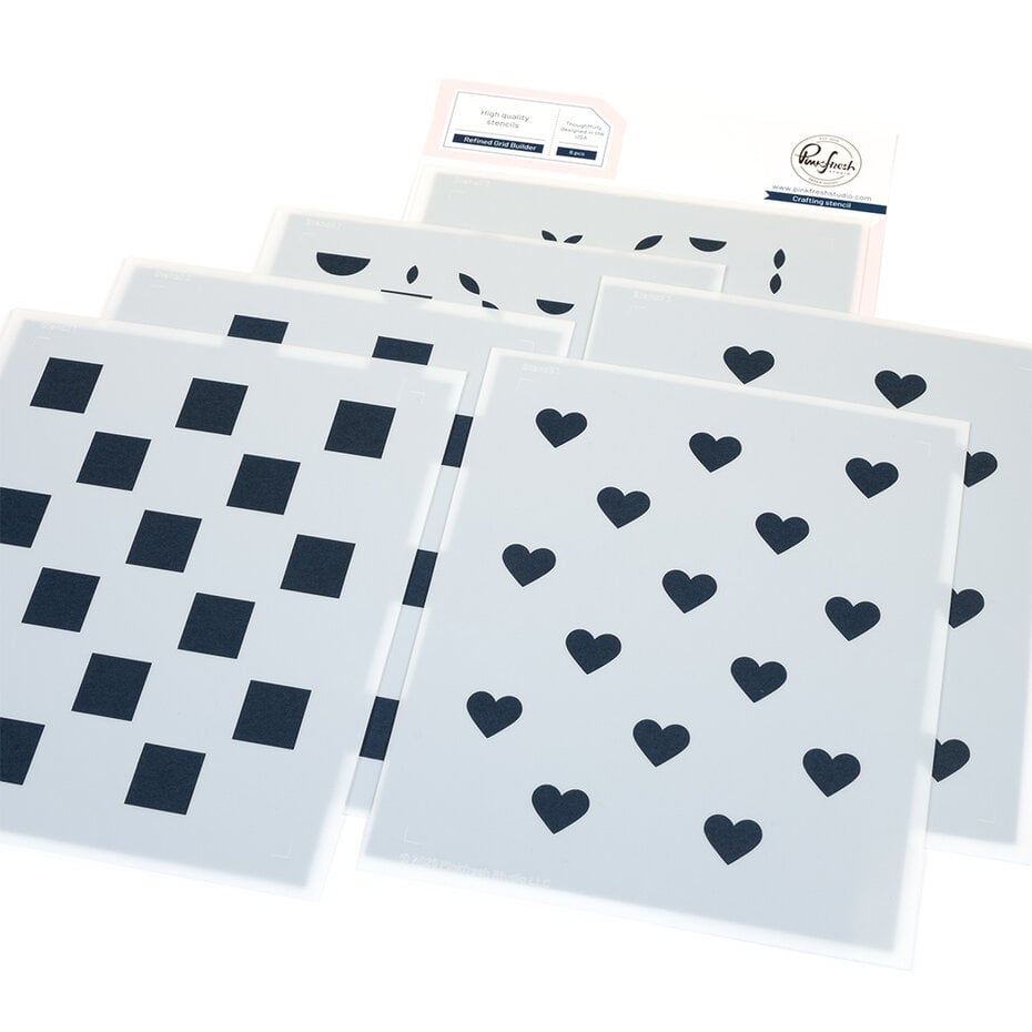 Pinkfresh - Artful Foundations Builder Stencil Refined Grid