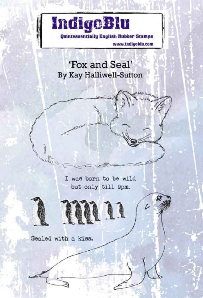 indigoblu-fox-and-seal-a6-rubber-stamp-ind0553 indigoblu-fox-and-seal-a6-rubber-stamp-ind0553