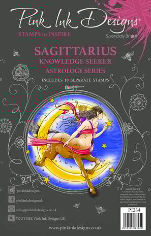 Pink Ink Designs Sagittarius "Knowledge Seeker" A5 Clear Stamps Pink Ink Designs Sagittarius "Knowledge Seeker" A5 Clear Stamps