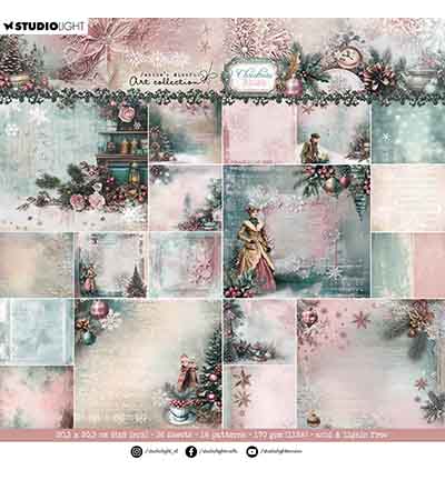 Studio Light - Paper Pad Backgrounds Christmas Blush nr. 393