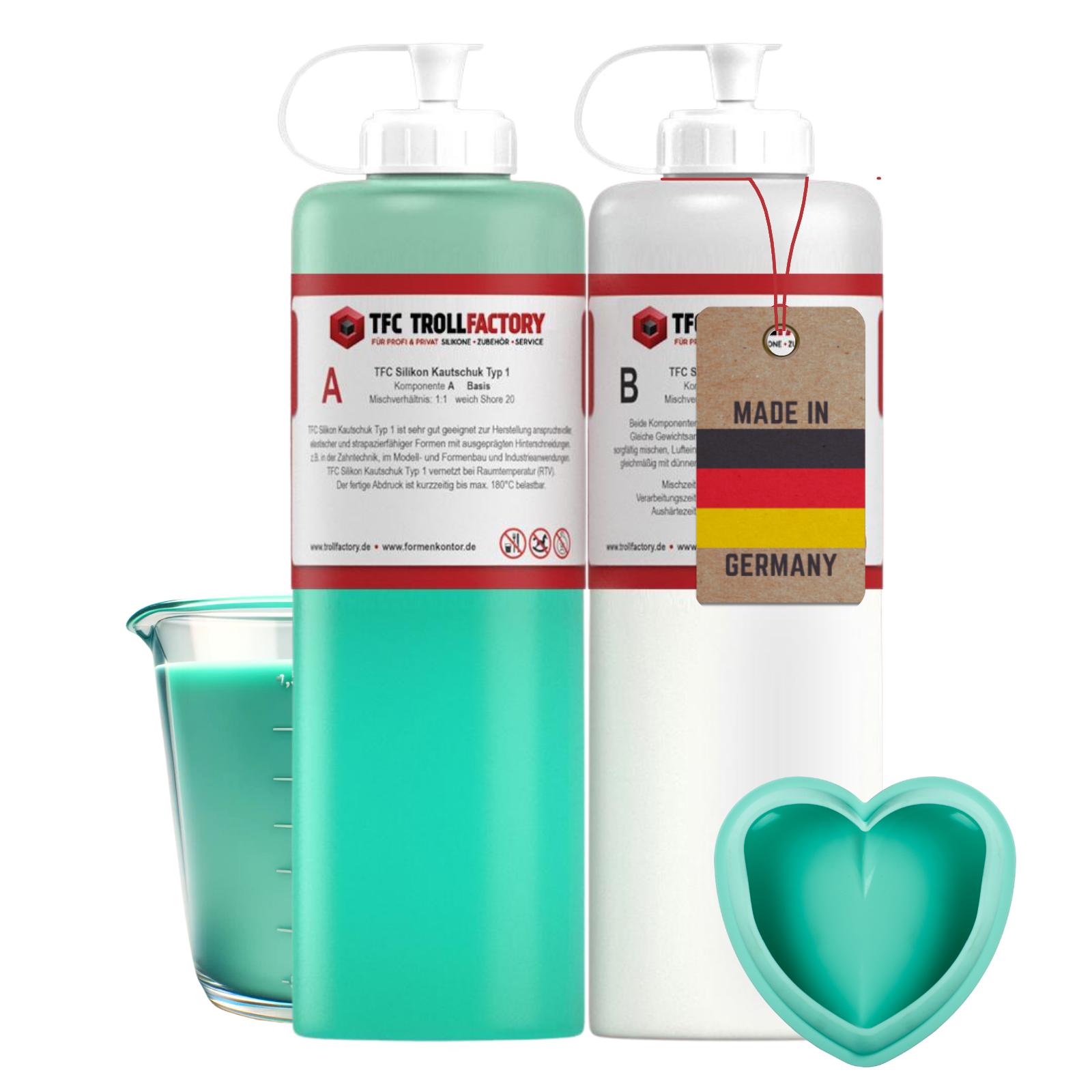 TFC Silikon Kautschuk Typ 1 Abformsilikon weich 1:1 NV Troll Factory RTV - 2x500g TFC Silikon Kautschuk Typ 1 Abformsilikon weich 1:1 NV Troll Factory RTV - 2x500g
