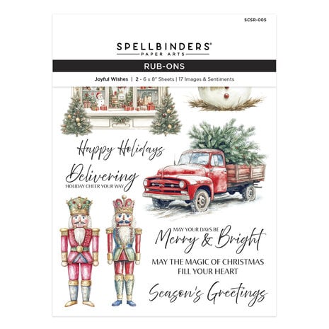 Spellbinders - Simply Made Rub-On Sheets Joyful Wishes  Spellbinders - Simply Made Rub-On Sheets Joyful Wishes