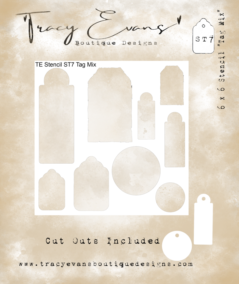 Tracy Evans - Tag Mix 6x6 Inch Stencil