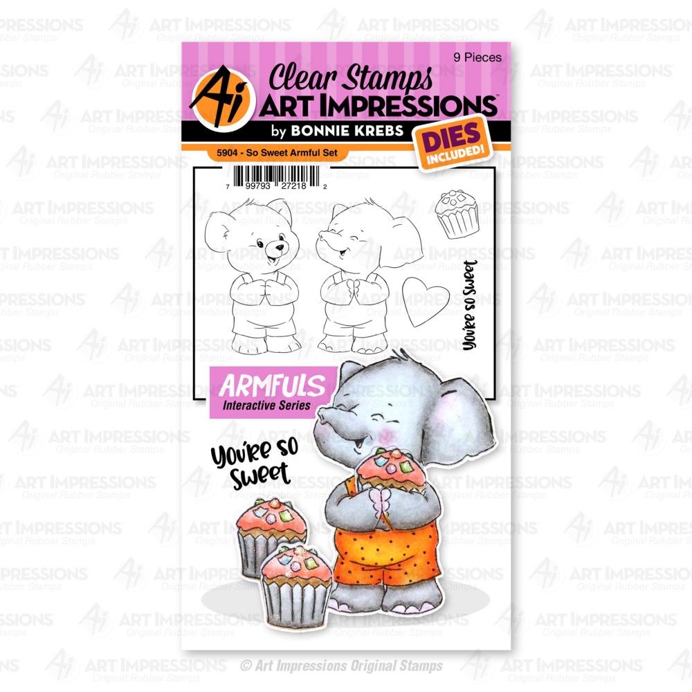 Art Impressions Armfuls Stamp & Die Set -  So Sweet  Art Impressions Armfuls Stamp & Die Set -  So Sweet