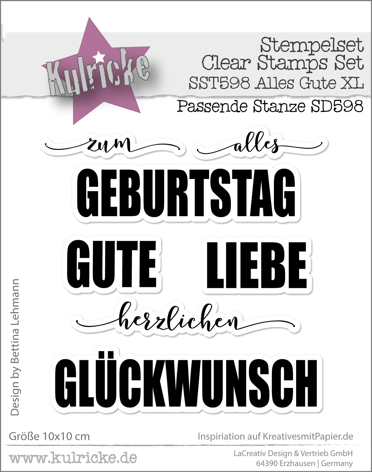 Kulricke Stempelset "Alles Gute XL" Clear Stamp