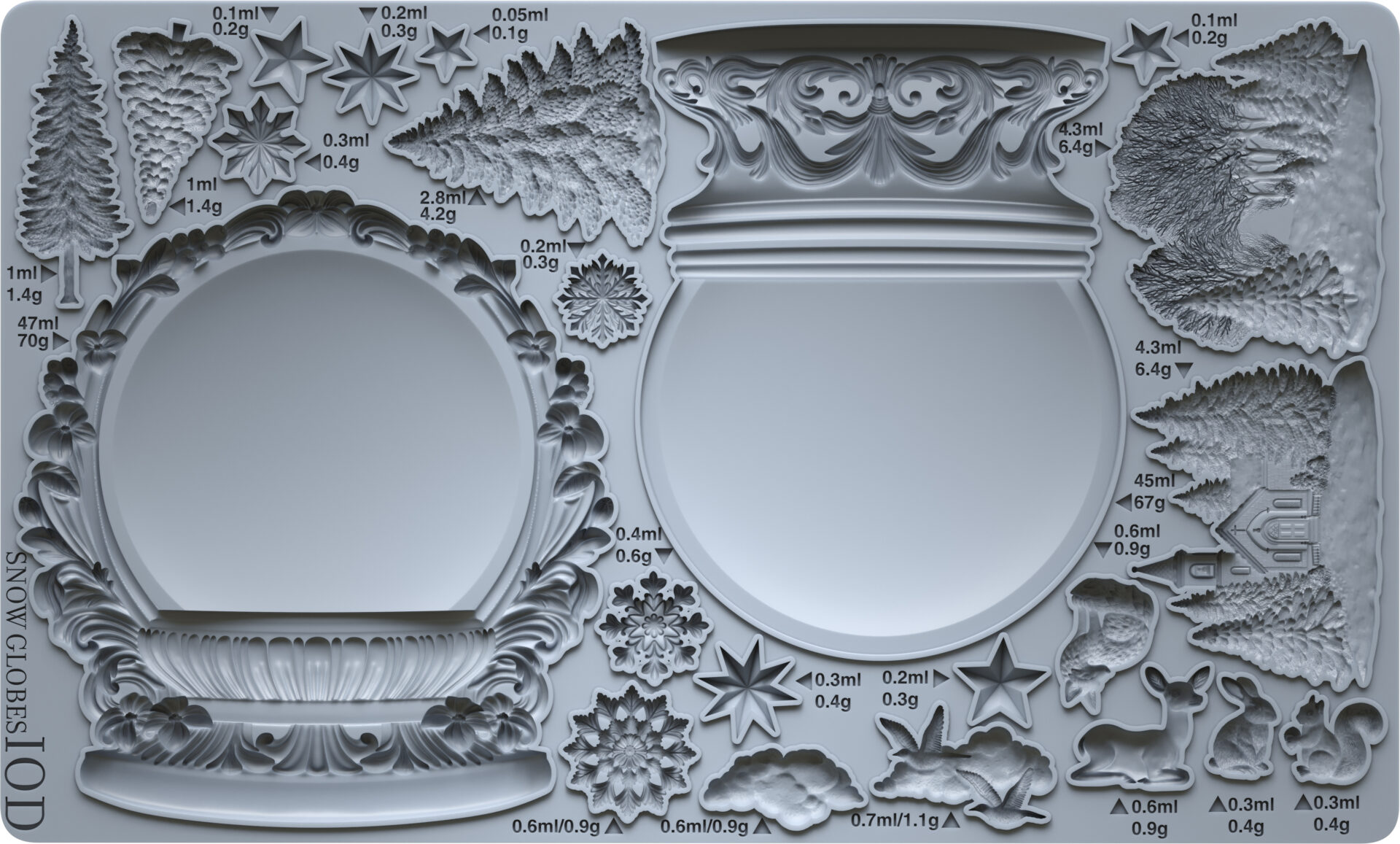 IOD - Mould - Snow Globes 6x10"