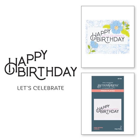 Spellbinders -BetterPress - Happy Birthday Celebrate Press Plate