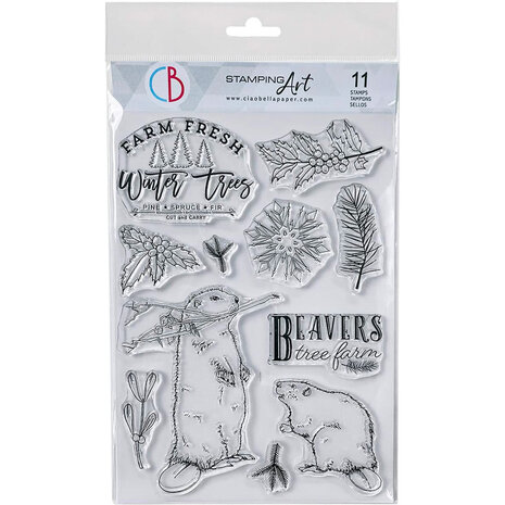 Ciao Bella - Forest Tales 6x8 Inch Clear Stamps Beavers Tree Farm