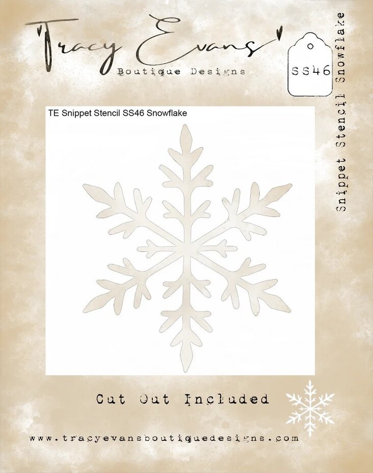 Tracy Evans - Snowflake 4x4 Inch Snippet Stencil
