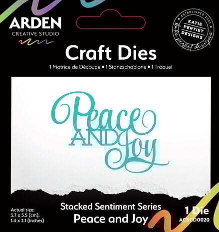Arden Creative Studio - Sentiment Series Craft Die Stacked Peace and Joy Arden Creative Studio - Sentiment Series Craft Die Stacked Peace and Joy