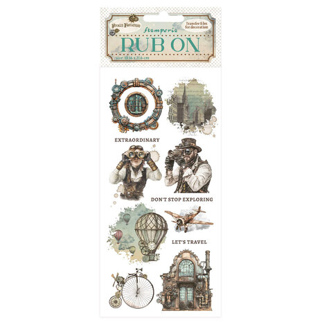 Stamperia - Voyages Fantastiques Rub-On 4x8,5 Inch Mechanical Wonders