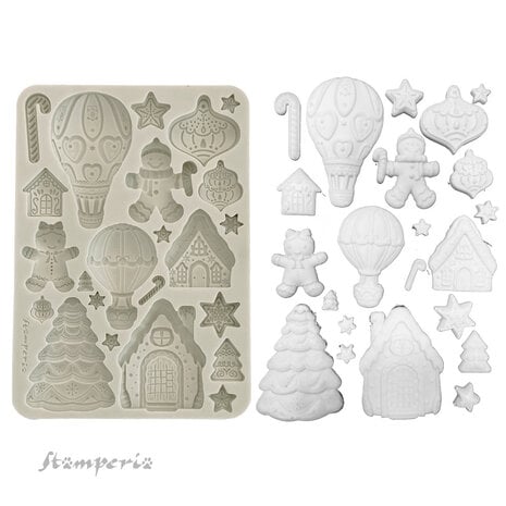 Stamperia - Candy Christmas A5 Silicon Mould Gingerbreads  Stamperia - Candy Christmas A5 Silicon Mould Gingerbreads