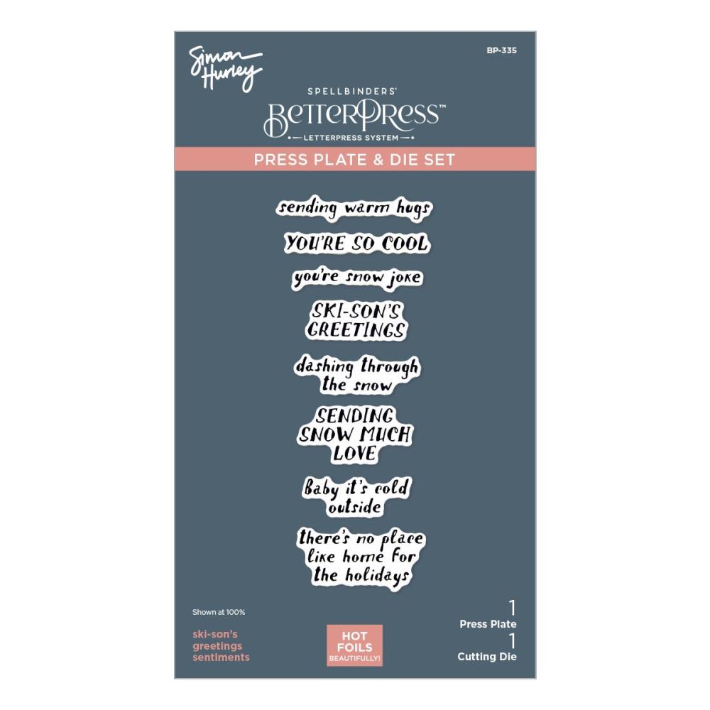 Spellbinders - Ski-Son's Greetings - BetterPress Plate & Die Set by Simon Hurley