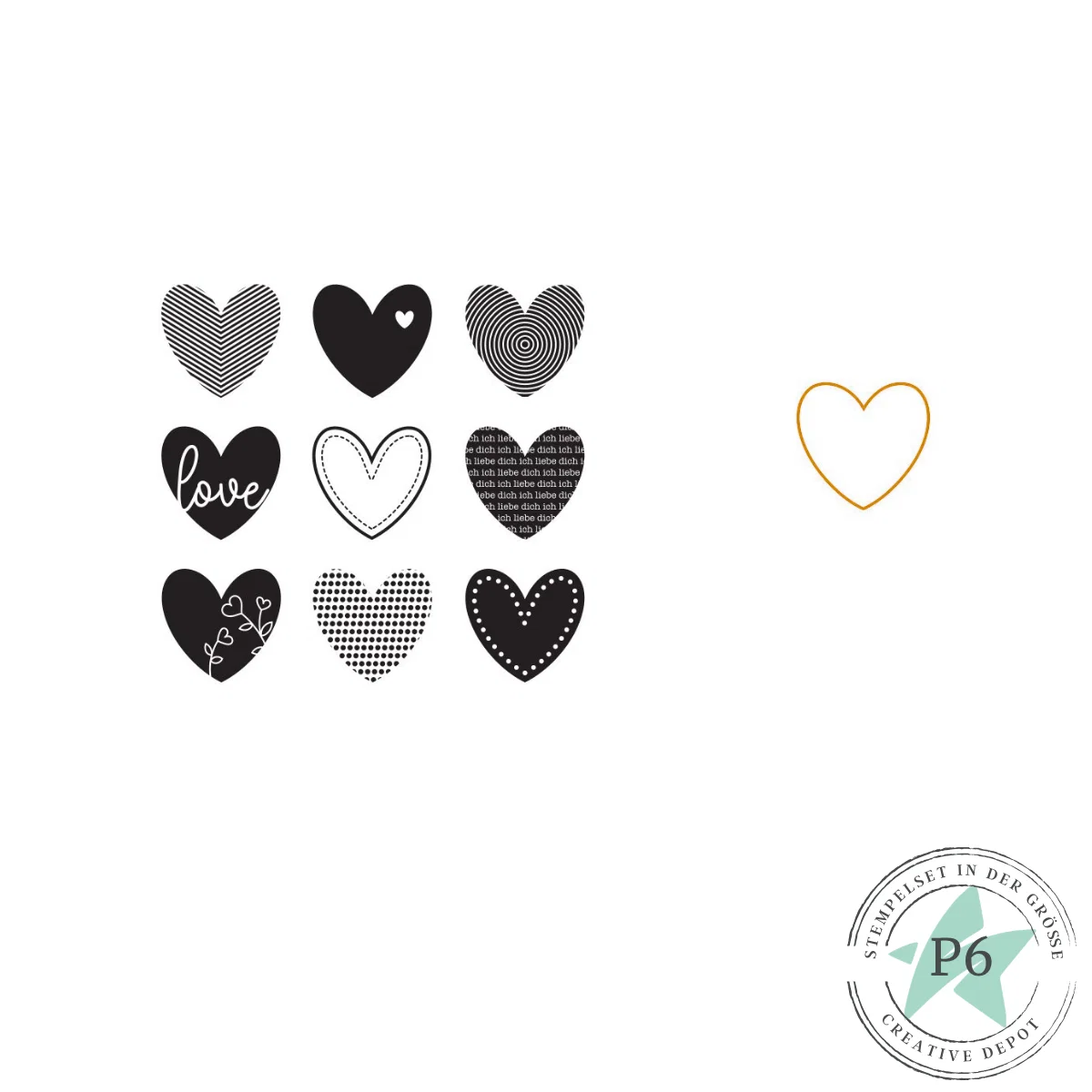 Creative Depot - Bundle - Bundle - Kleiner Liebesbrief - Herzstempel