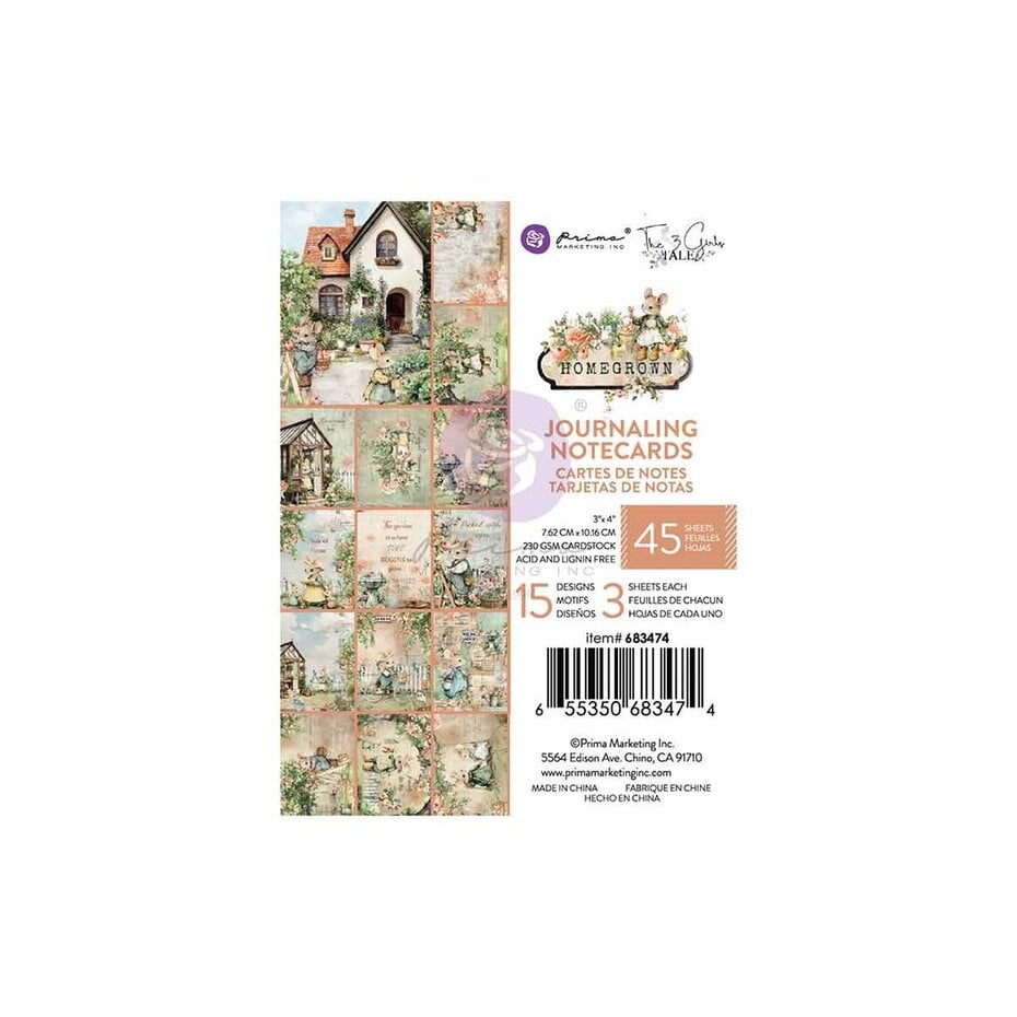 Prima Marketing - Homegrown 3x4 Inch Journaling Cards by The 3 Girls Tale
