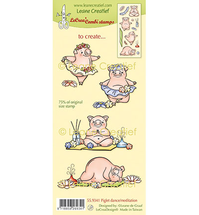 Leane Creatief - Silikon Kombi Stempel, Schweinchen Tanz - Meditation Leane Creatief - Silikon Kombi Stempel, Schweinchen Tanz - Meditation