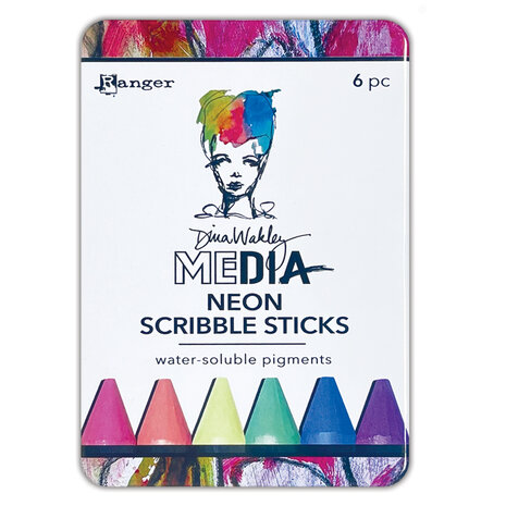 Dina Wakley Media Neon Scribble Sticks 4 (6pcs)  Dina Wakley Media Neon Scribble Sticks 4 (6pcs)