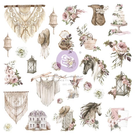 Prima Marketing  Bohemian Heart Ephemera (56pcs) (