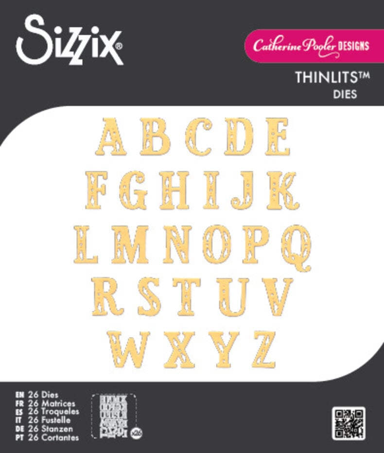 Sizzix - Thinlits Die Set Folk Alphabet (26pcs) by Catherine Pooler