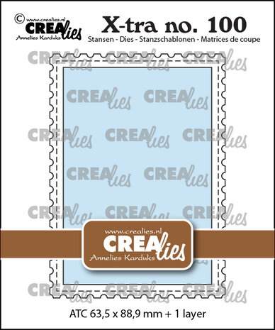 Crealies X-tra Dies No. 100 ATC with Postage Stamp Border