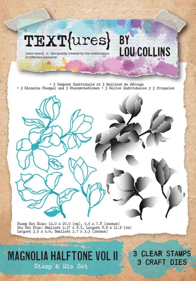 TEXT(ures) - Dragonfly Dreams Stamp & Die Set Magnolia Halftone Vol II by Lou Collins