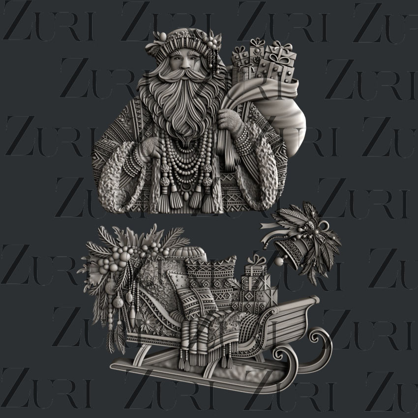 Zuri - Bohemian Santa and Sled Zuri - Bohemian Santa and Sled