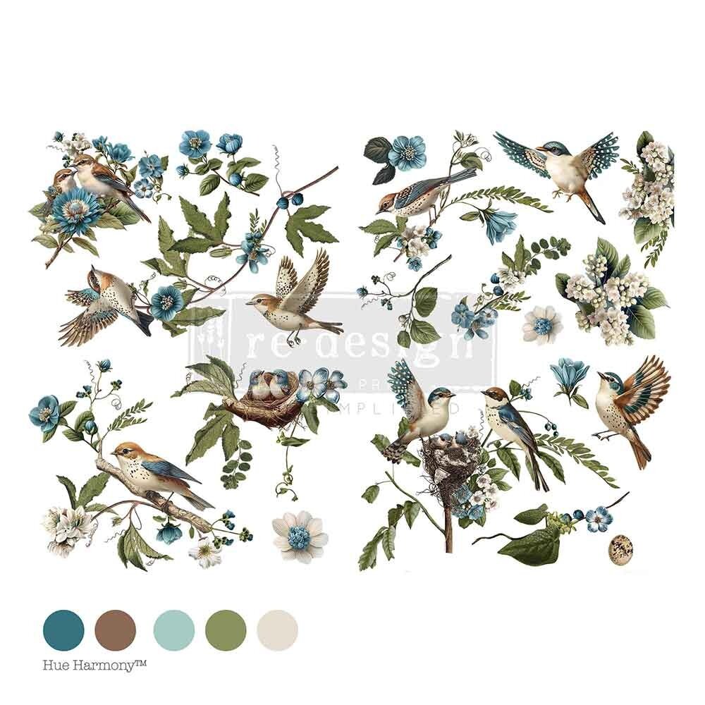 Re-Design with Prima - Aviary Elegance 24x35 Inch Decor Transfers